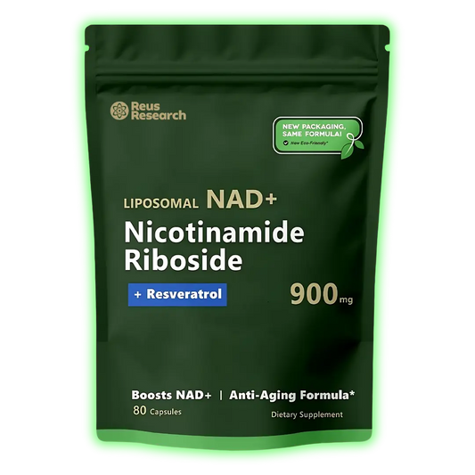 NAD+ Resveratrol Reus Research x 80 Cápsulas Eco Pack II Glamurify